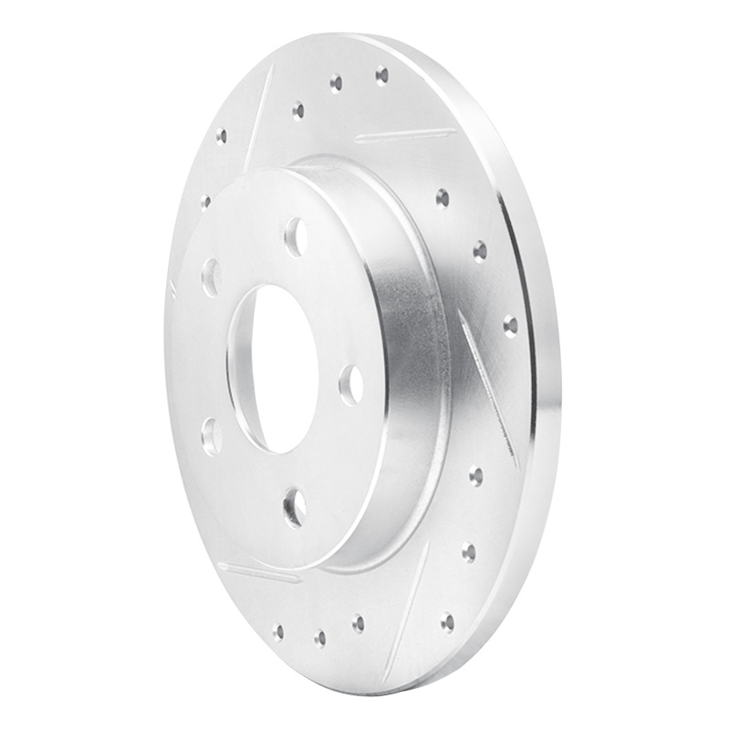 Ford Taurus SHO Brake Rotor (1) - Rear Left - R1 Concepts - Drilled & Slotted - Silver - `93-`05